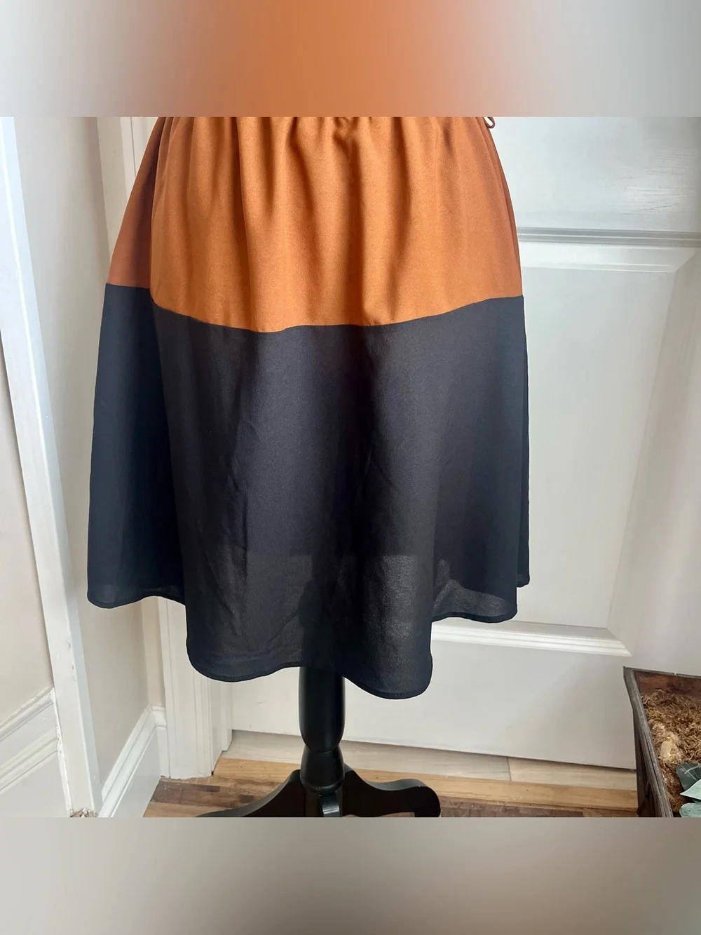 Jella Couture Colorblock Sleeveless Mini Dress Brown Sz L